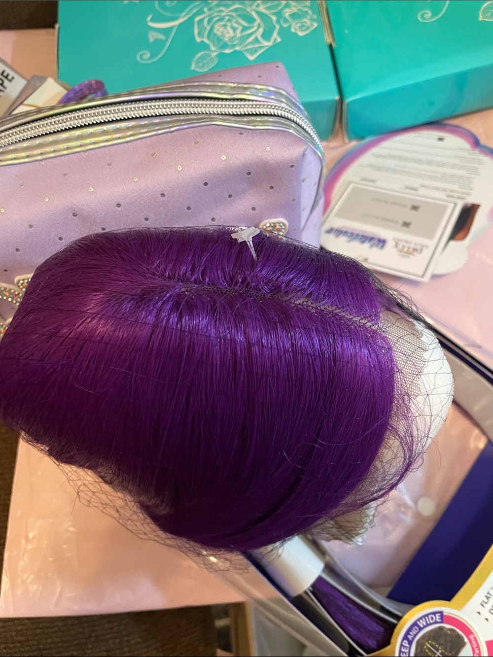 Delux Lace Front Watercolor Evelyn 30" Wig - Grape Purple